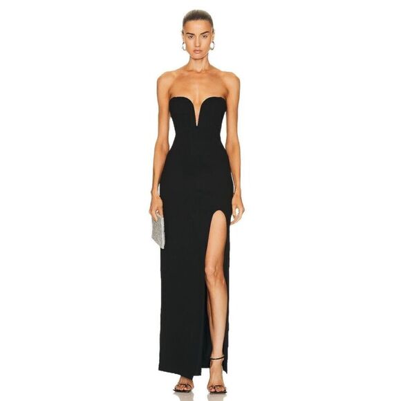 NICHOLAS Dresses & Skirts - NICHOLAS Tena Deep V Sweetheart Gown in Black